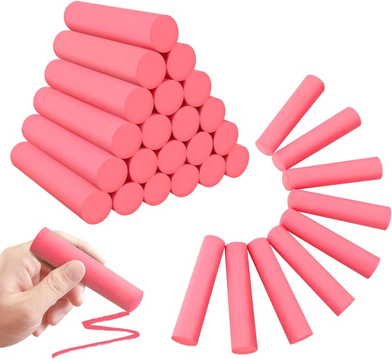 FELIZROCA 50 Pack Washable Sidewalk Chalks for Kids Non-Toxic Jumbo Chalk for Outdoor Art Play, Colored Chalk for Painting on Chalkboard, Blackboard and Playground (Red) - Image 1